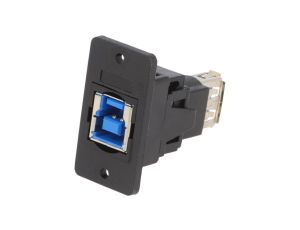 Adapter USB A - USB B 3.0 gniazdo SLIM złocony CP30606NX
