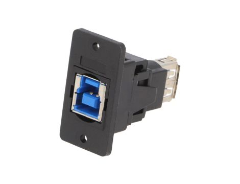 Adapter USB A - USB B 3.0 gniazdo SLIM złocony CP30606NX