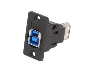 Adapter USB A - USB B 3.0 gniazdo SLIM złocony CP30606N