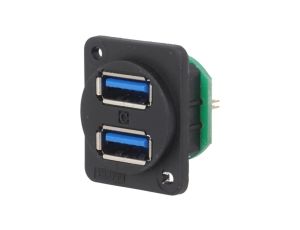 Gniazdo USB A na panel otwór pod śrubę płaską przykręcany CP30105X