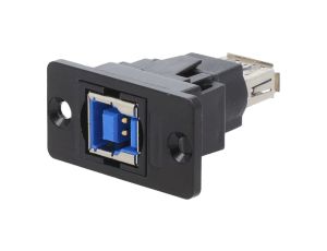 Adapter USB A - USB B 3.0 gniazdo SLIM złocony CP30606NMB