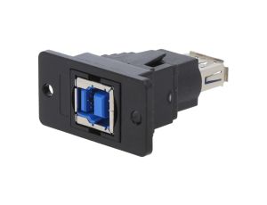 Adapter USB A - USB B 3.0 gniazdo SLIM złocony CP30606NMBX1