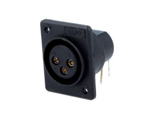 Gniazdo XLR żeńskie PIN 3 kątowe 90 na panel przykręcany XACF-PC (CP300151)