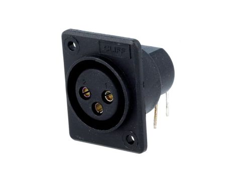 Gniazdo XLR żeńskie PIN 3 kątowe 90 na panel przykręcany XACF-PC (CP300151)