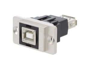 Łącznik DUALSLIM złocony USB A - USB B 29mm CP30707NM