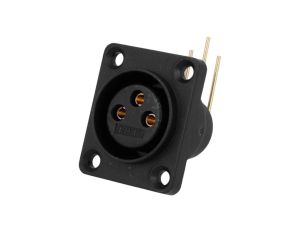 Gniazdo XLR żeńskie PIN 3 kątowe 90 uszczelniane THT 5A CP30072