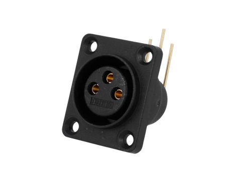 Gniazdo XLR żeńskie PIN 3 kątowe 90 uszczelniane THT 5A CP30072
