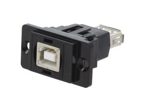 Łącznik USB A - USB B 2.0 DUALSLIM złocony CP30707NMB