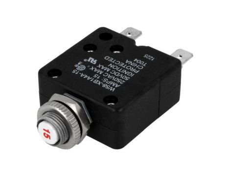 Wyłącznik nadprądowy 250VAC 50VDC 15A SPST-NC na panel W58-XB1A4A-15