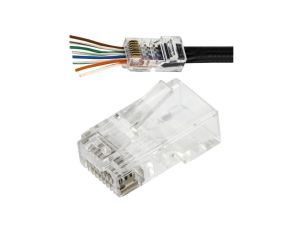 Wtyk modularny RJ45 8P8C kat.6 nieekranowany UTP drut przelotowy WORECZEK Alantec /100szt./