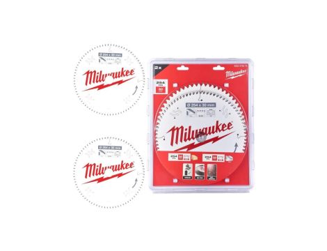 Zestaw tarcz do drewna 254 x 30 mm 2 szt. 24 + 48 zębów TWIN PACK do ręcznych pił tarczowych MILWAUKEE