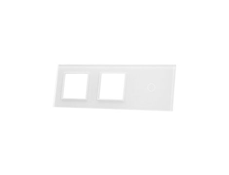 Livolo BIAŁY PANEL SZKLANY 1 + PODWÓJNE MIEJSCE NA GNIAZDO 701GG-61