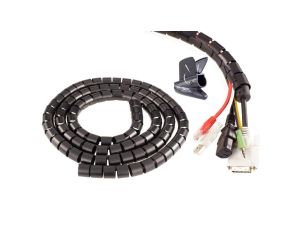 Elastyczny organizer biurkowy typu CABLEZIP maskownica do kabli i przewodów 2,6m 20mm czarny