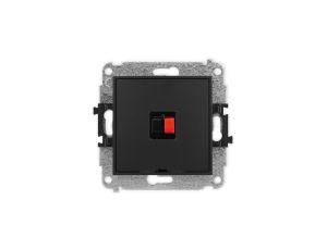 ICON Mechanizm gniazda głośnikowego pojedynczego, bez pola opisowego czarny mat 12IGGBO-1