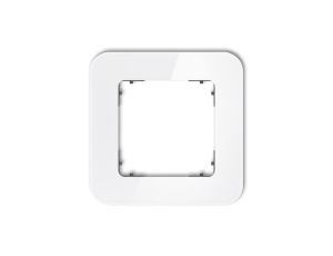 ICON Ramka uniwersalna pojedyncza zaokrąglona - efekt szkła (ramka: biała spód: grafitowy mat 0-28-IRSZ-1