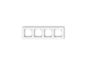 ICON Ramka uniwersalna poczwórna kwadratowa - efekt szkła (ramka: biała spód: czarny) 0-12-IRSK-4