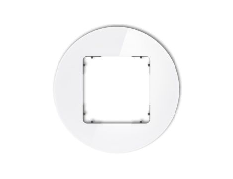 ICON Ramka uniwersalna pojedyncza okrągła - efekt szkła (ramka: biała spód: grafitowy mat) 0-28-IRSO-1