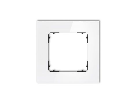 ICON Ramka uniwersalna pojedyncza kwadratowa - efekt szkła (ramka: biała spód: czarny) 0-12-IRSK-1