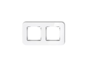 ICON Ramka uniwersalna podwójna zaokrąglona - efekt szkła (ramka: biała spód: grafitowy mat) 0-28-IRSZ-2