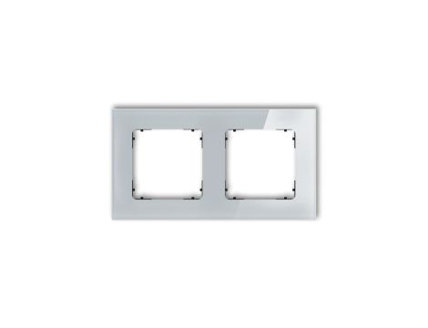 ICON Ramka uniwersalna podwójna kwadratowa - efekt szkła (ramka: szara spód: czarny) 15-12-IRSK-2