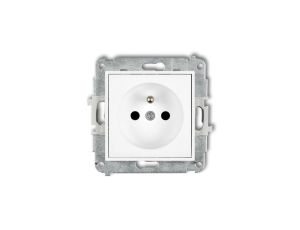 ICON Mechanizm gniazda pojedynczego z uziemieniem 2P+Z (przesłony torów prądowych) biały mat 25IGP-1zp