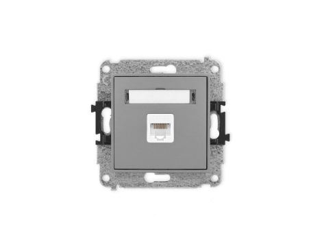 ICON Mechanizm gniazda komputerowego pojedynczego 1xRJ45, kat. 5e, 8-stykowy szary mat 27IGK-1