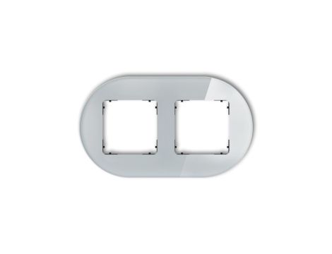 ICON Ramka uniwersalna podwójna okrągła - efekt szkła (ramka: szara spód: czarny) 15-12-IRSO-2