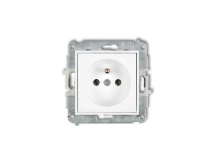 ICON Mechanizm gniazda pojedynczego z uziemieniem 2P+Z (bez przesłon torów prądowych) biały mat 25IGP-1z