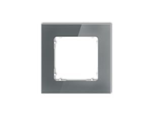 ICON Ramka uniwersalna pojedyncza kwadratowa - efekt szkła (ramka: grafitowa spód: biały) 28-0-IRSK-1