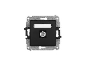 ICON Mechanizm gniazda antenowego pojedynczego typu F (SAT) niklowany czarny mat 12IGF-1