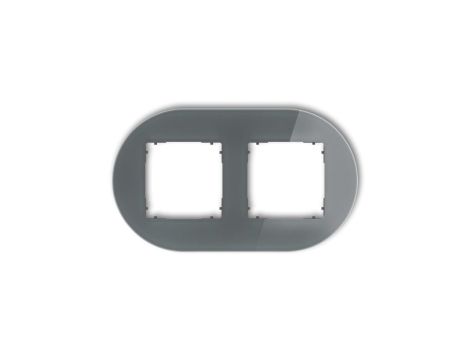 ICON Ramka uniwersalna podwójna okrągła - efekt szkła (ramka: grafitowa spód: grafitowy mat) 28-28-IRSO-2