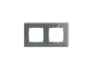 ICON Ramka uniwersalna podwójna kwadratowa - efekt szkła (ramka: grafitowa spód: grafitowy mat) 28-28-IRSK-2