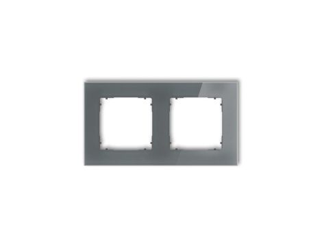 ICON Ramka uniwersalna podwójna kwadratowa - efekt szkła (ramka: grafitowa spód: grafitowy mat) 28-28-IRSK-2