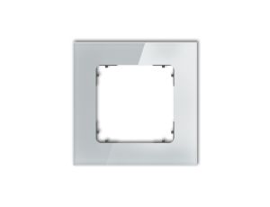 ICON Ramka uniwersalna pojedyncza kwadratowa - efekt szkła (ramka: szara spód: grafitowy mat) 15-28-IRSK-1