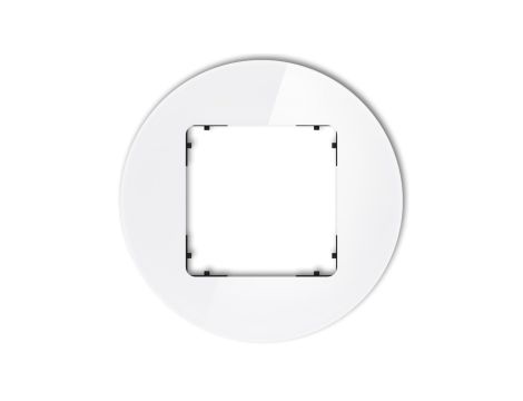 ICON Ramka uniwersalna pojedyncza okrągła - efekt szkła (ramka: biała spód: czarny) 0-12-IRSO-1