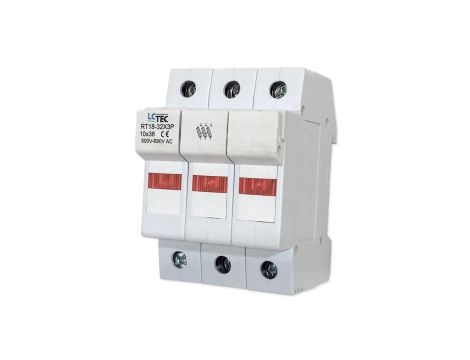 Podstawa bezpiecznikowa z kontrolką na wkładki gG 10x38 3P 32A 690V~ RT18-32X