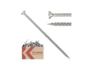 Wkręty ciesielskie z łbem stożkowym i gniazdem w białym ocynku TORX 5,0x120 MASTER 200szt.