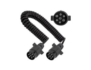Przewód spiralny QLY-s kabel do przyczepy zakończony zalewanymi wtykami 7-pin 12V 4m