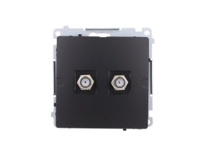 Simon Basic Gniazdo antenowe typu F” podwójne czarny mat BMAF2.01/49