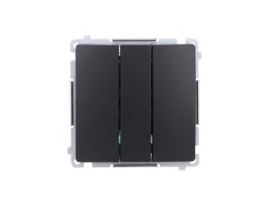 Simon Basic Łącznik potrójny (moduł) 10AX, 250V, szybkozłącza, czarny BMW31.01/49