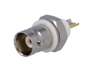 Złącze BNC żeńskie izolowane proste 50 ohm lutowanie ABS 1-1337452-0