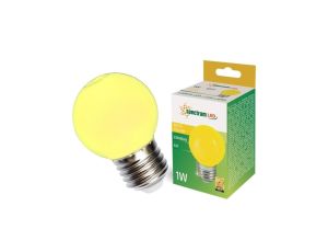 Żarówka kulka LED E27 1W żółty