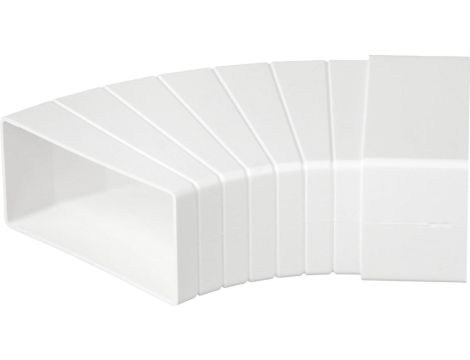 Kolanko wentylacyjne poziome wielokątne, łącznik 15-60 stopni do kanału płaskiego 110x55mm airRoxy 02-404