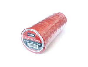 Taśma izolacyjna z PVC 0,13mm/19mm/20m CZERWONA (10 szt.)