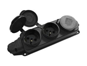 Listwa /rozgałęźnik/ do przedłużacza 3-gniazda z/u gumowe IP44 AEI602233-L