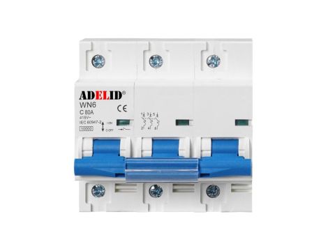Wyłącznik nadprądowy 3P C 80A 6kA AC WN6 3P C80A