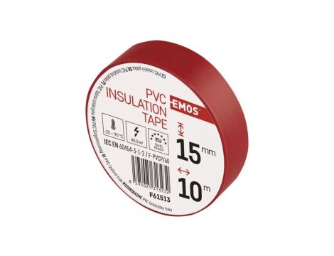 Taśma izolacyjna PVC 15mm / 10m czerwona F61513 /10szt./