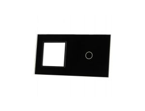 Livolo CZARNY PANEL SZKLANY 1 + MIEJSCE NA GNIAZDO 701G-62