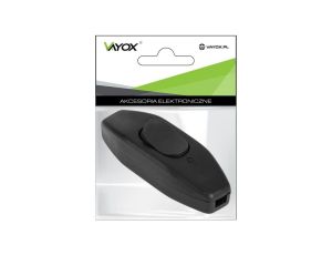 PRZEŁĄCZNIK PRZELOTOWY CZARNY 2,5A/250V, DO MONTAŻU PRZEMYSŁOWEGO Vayox Pak.