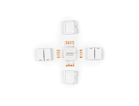 LED line łącznik do taśm LED CLICK CONNECTOR kątowy 10 mm 4 PIN Typ + RGB